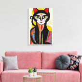 Moderne Abstrakte Cat Art für stilvolle Räume Leinwanddruck (Insitu (Wohnzimmer))