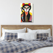 Moderne Abstrakte Cat Art für stilvolle Räume Leinwanddruck (Insitu (Schlafzimmer))