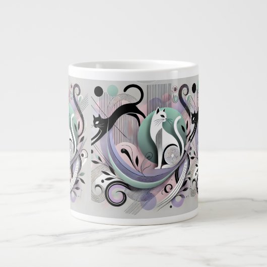 Moderne Abstrakte Cat Art - Stilvolle Tasse für Ca (Vorderseite)