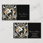 Moderne Abstrakte Cat Business Card Visitenkarte (Vorne/Hinten)
