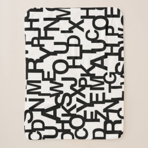 Moderne, abstrakte, chaotische Schriftzug-Muster Sherpadecke