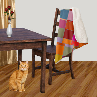 Moderne Abstrakte Checked Sherpadecke