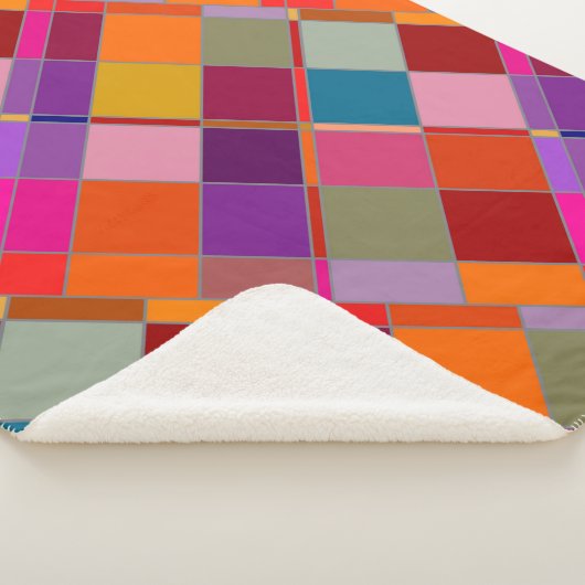 Moderne Abstrakte Checked Sherpadecke (3/4)