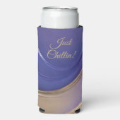 Moderne Abstrakte Chillin Blue, Lila und Gold Selters Dosenkühler (Seltzer Vorderseite)