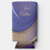 Moderne Abstrakte Chillin Blue, Lila und Gold Selters Dosenkühler (Vorderseite)