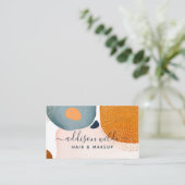 Moderne Abstrakte Circle Gold Confetti Blush Navy Visitenkarte (Stehend Vorderseite)