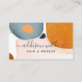 Moderne Abstrakte Circle Gold Confetti Blush Navy Visitenkarte (Vorderseite)