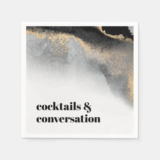 Moderne Abstrakte Cocktails und Party für Konversa Serviette (Vorderseite)