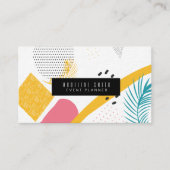 Moderne Abstrakte Collage Tropical Coral Aquamarin Visitenkarte (Vorderseite)