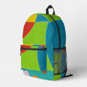 Moderne abstrakte Colorblock-Geometrie-Rucksack Bedruckter Rucksack