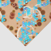 Moderne Abstrakte Confetti Print, Aqua and Brown Seidenpapier (Ausschnitt)