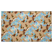 Moderne Abstrakte Confetti Print, Aqua and Brown Stoff (Fat Quarter (45,7 x 55,9 cm))
