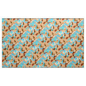 Moderne Abstrakte Confetti Print, Aqua and Brown Stoff (Yard (91,4 cm))