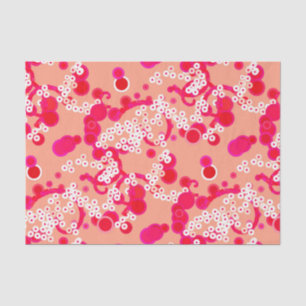 Moderne Abstrakte Confetti Print, Coral und Fuchsi Seidenpapier