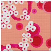 Moderne Abstrakte Confetti Print, Coral und Fuchsi Stoff (Nahaufnahme)
