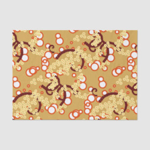Moderne Abstrakte Confetti Print, Mustard Gold Seidenpapier