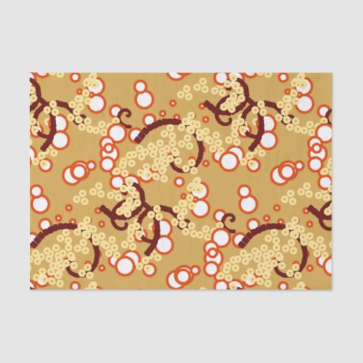 Moderne Abstrakte Confetti Print, Mustard Gold Seidenpapier (Vorderseite)