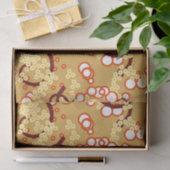 Moderne Abstrakte Confetti Print, Mustard Gold Seidenpapier (Geschenk)
