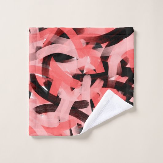 Moderne Abstrakte Cornflakes Badhandtuch Set (Waschlappen)