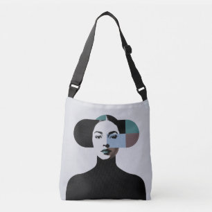 Moderne abstrakte Damen-Porträt-Kunst-Tragetasche Tragetaschen Mit Langen Trägern