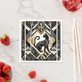 Moderne Abstrakte Dekorationskkatze Napkins Serviette (Beispiel)