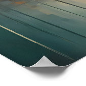 Moderne abstrakte Design Gold und Blauer Grau-Tone Poster (Ecke)