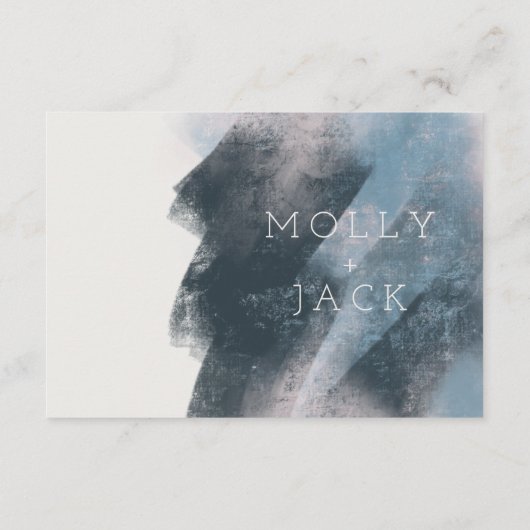 MODERNE ABSTRAKTE DETAILS-KARTE (NAVY/BLUSH) BEGLEITKARTE (Rückseite)