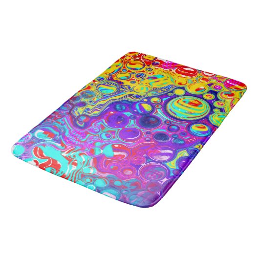 Moderne Abstrakte digitale Fluid Art Badematte (Schrägansicht)