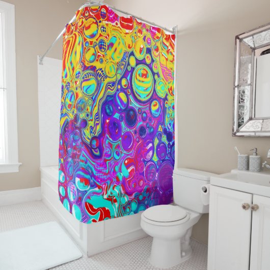 Moderne Abstrakte digitale Fluid Art Duschvorhang (Beispiel)