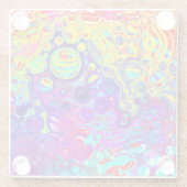 Moderne Abstrakte digitale Fluid Art Glasuntersetzer (Rückseite)