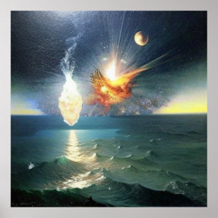 Moderne Abstrakte digitale Malereien fallen Poster