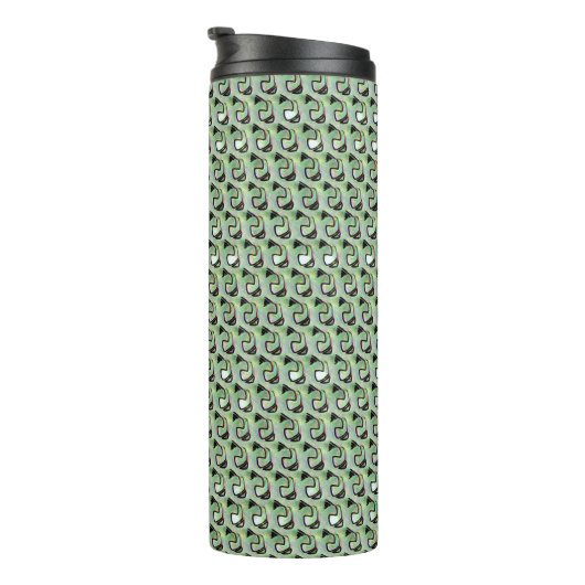 Moderne abstrakte digitale Musterdesign 1239 Thermosbecher (Nach rechts gedreht)