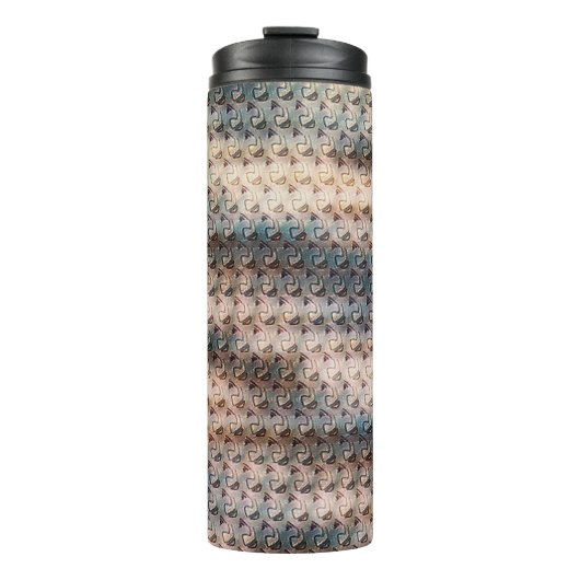 Moderne abstrakte digitale Musterdesign 1240 Thermosbecher (Vorderseite)