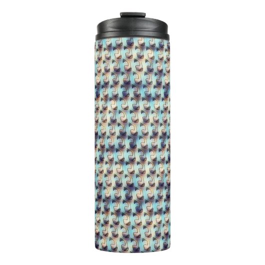 Moderne abstrakte digitale Musterdesign 1242 Thermosbecher (Vorderseite)