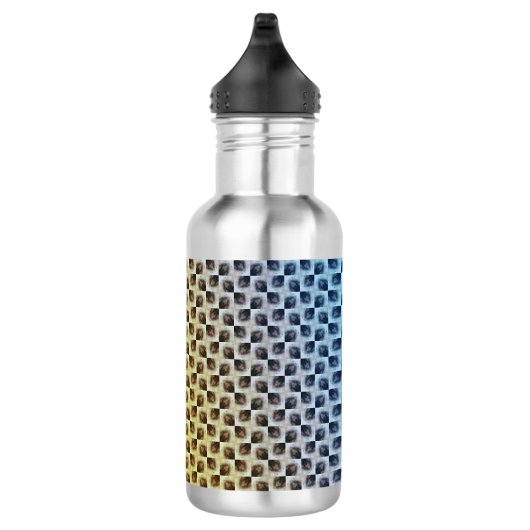 Moderne abstrakte digitale Musterdesign 1243 Edelstahlflasche (Rechts)