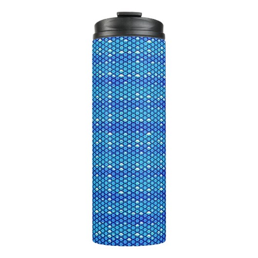 Moderne abstrakte digitale Musterdesign 1244 Thermosbecher (Vorderseite)