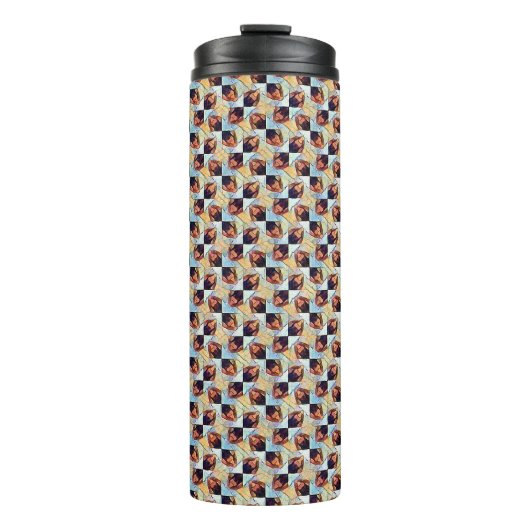 Moderne abstrakte digitale Musterdesign 1245 Thermosbecher (Vorderseite)