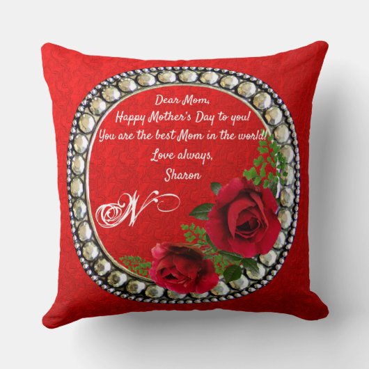 Moderne, Abstrakte, doppelseitige Rose aus Marmor Kissen (Rückseite)