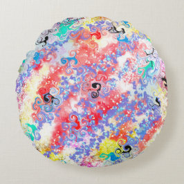 Moderne, Abstrakte, doppelseitige Rose aus Marmor Rundes Kissen