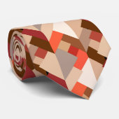Moderne Abstrakte Dreiecke, braun, Taupe und Orang Krawatte (Gerollt)
