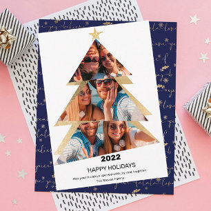 Moderne abstrakte Dreiecke Fotos Weihnachtsbaum Feiertagskarte