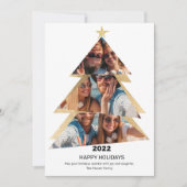 Moderne abstrakte Dreiecke Fotos Weihnachtsbaum Feiertagskarte (Vorderseite)