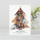 Moderne abstrakte Dreiecke Fotos Weihnachtsbaum Feiertagskarte (Stehend Vorderseite)