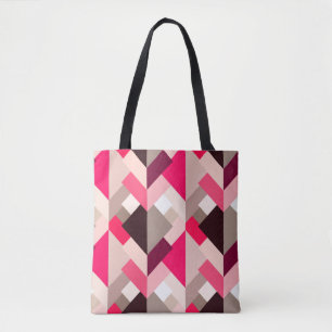 Moderne Abstrakte Dreiecke, Fuchsienrosa und Grau Tasche