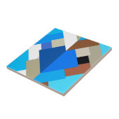 Moderne Abstrakte Dreiecke, Kobalt Blau und Braun Fliese (Seite)