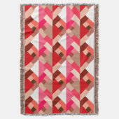 Moderne Abstrakte Dreiecke, Korallenrot und Rosa Decke (Vorderseite Vertikal)