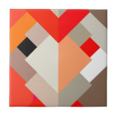 Moderne Abstrakte Dreiecke, Orange, Fuchsia & Grau Fliese (Vorderseite)