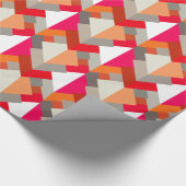 Moderne Abstrakte Dreiecke, Orange, Fuchsia & Grau Geschenkpapier (Ecke)