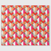 Moderne Abstrakte Dreiecke, Orange, Fuchsia & Grau Geschenkpapier (Flach)
