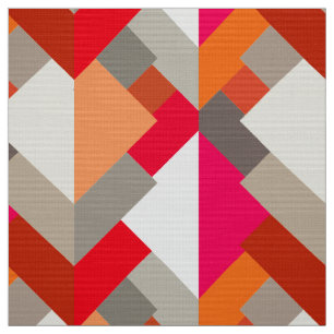 Moderne abstrakte Dreiecke, Orange, Fuchsie und GR Stoff